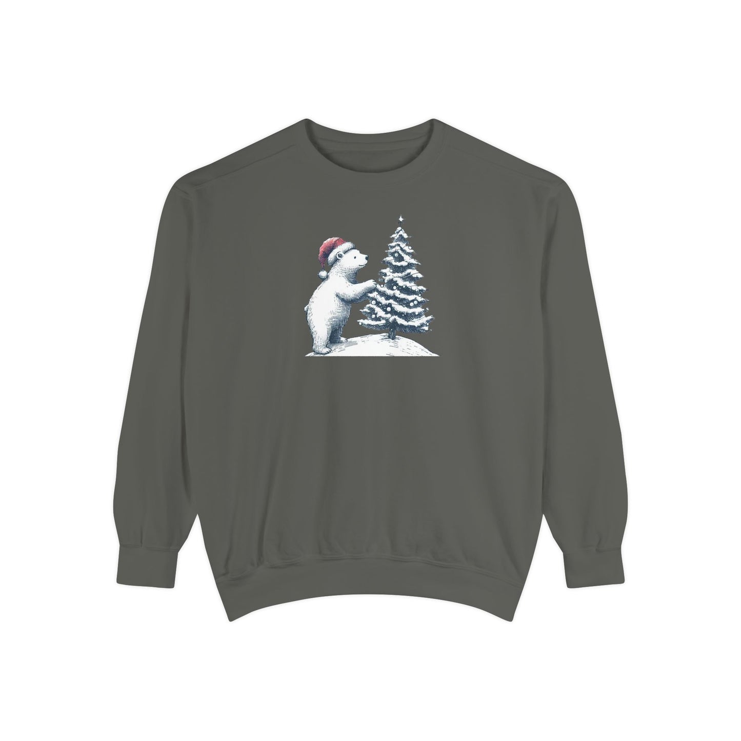 Comfort Colors Polar Bear Christmas Tree Tee