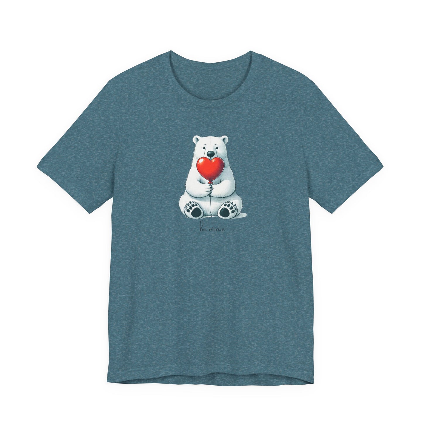 'Be Mine' Heart Balloon Polar Bear Premium Tee | Polar Den