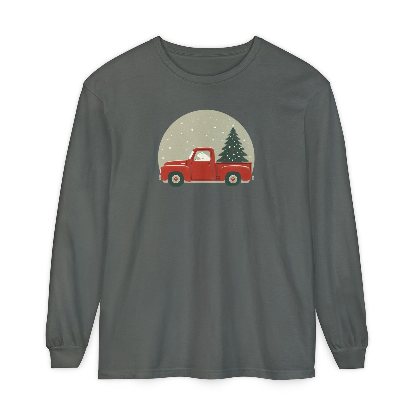Snow Globe Delivery, Polar Bear Christmas Truck Design Long Sleeve