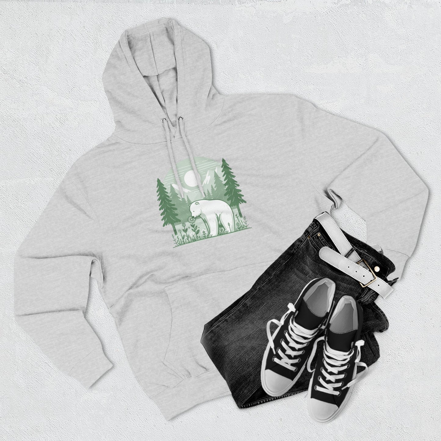 Polar Bear Forest Bloom Hoodie