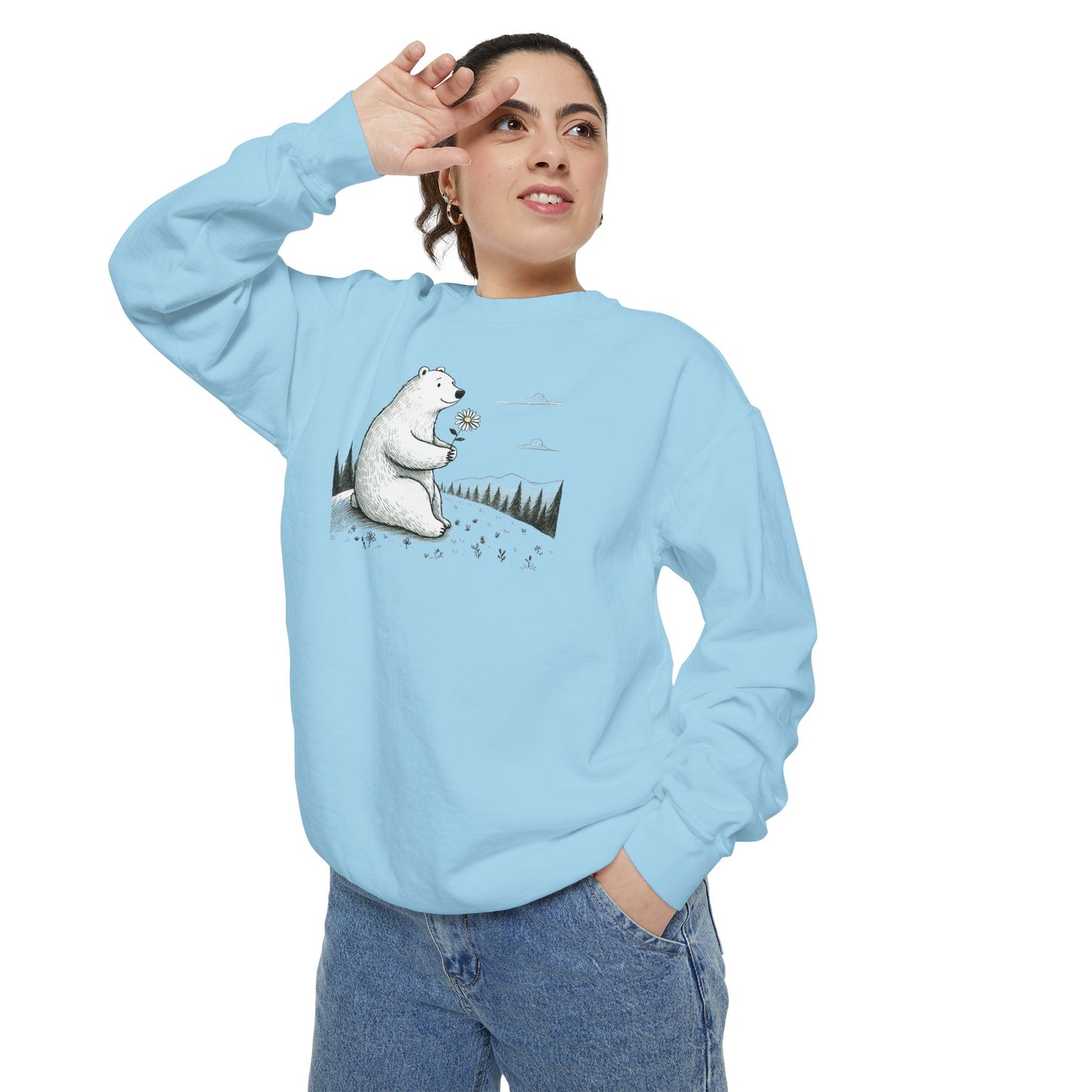 Woodland Bear Wildflower Sweatshirt