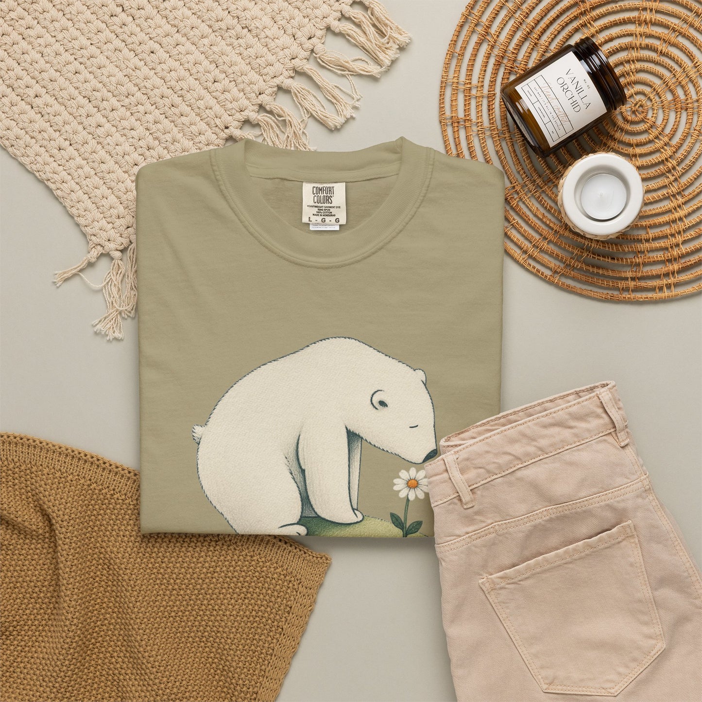 Polar Bear & Daisy Comfort Colors T-Shirt