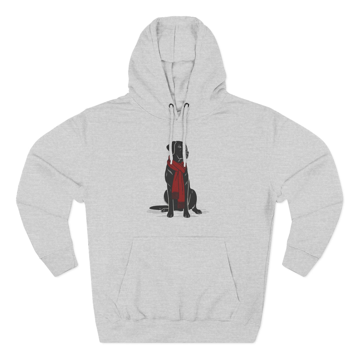 Black Lab Hoodie | Labrador Retriever Dog Sweatshirt with Red Scarf