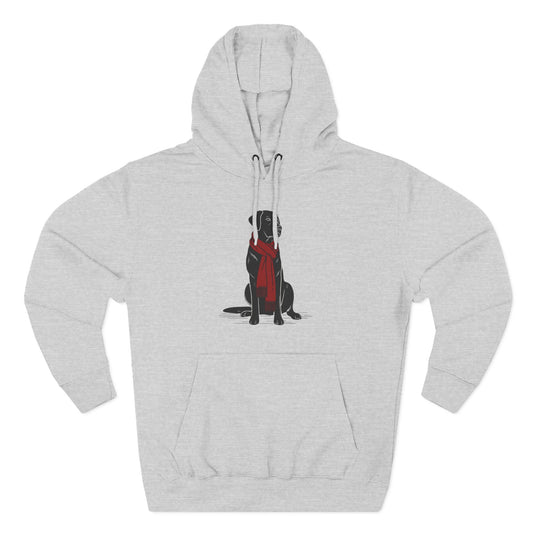 Black Lab Hoodie | Labrador Retriever Dog Sweatshirt with Red Scarf