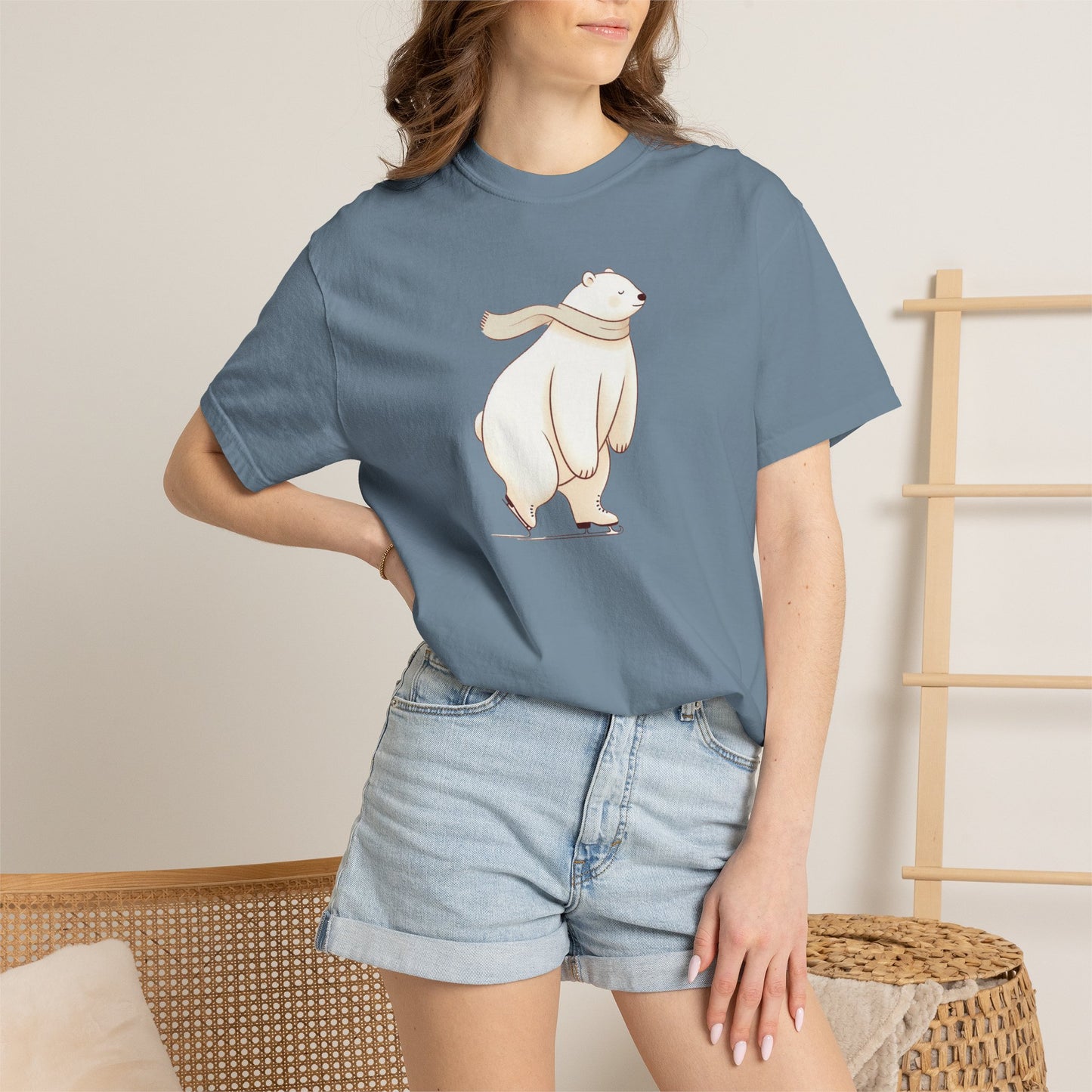 Polar Bear Skating Comfort Colors Tee