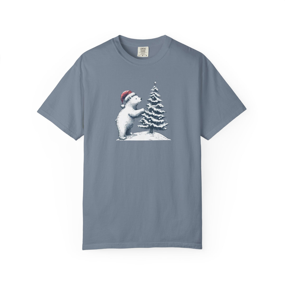 Polar Bear Christmas T-Shirt | Christmas Tree Comfort Colors Tee
