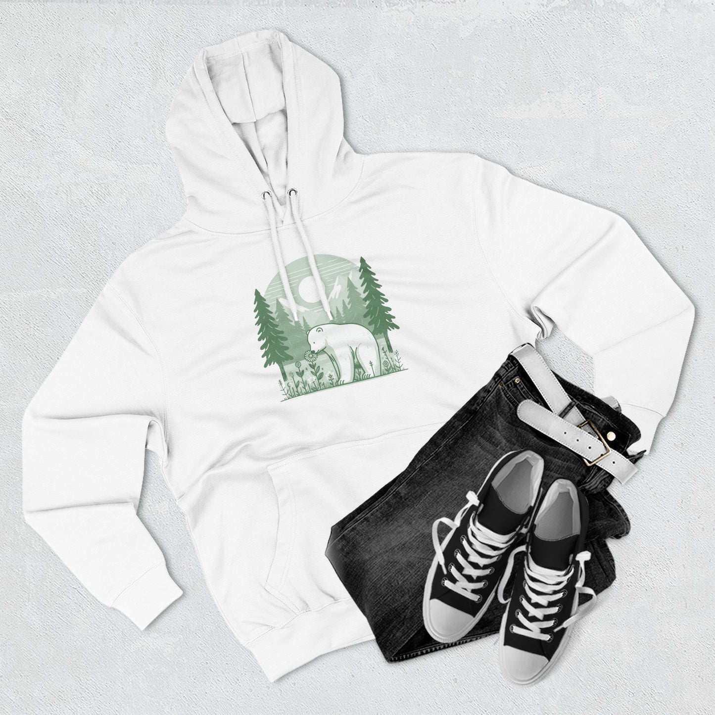 Polar Bear Forest Bloom Hoodie