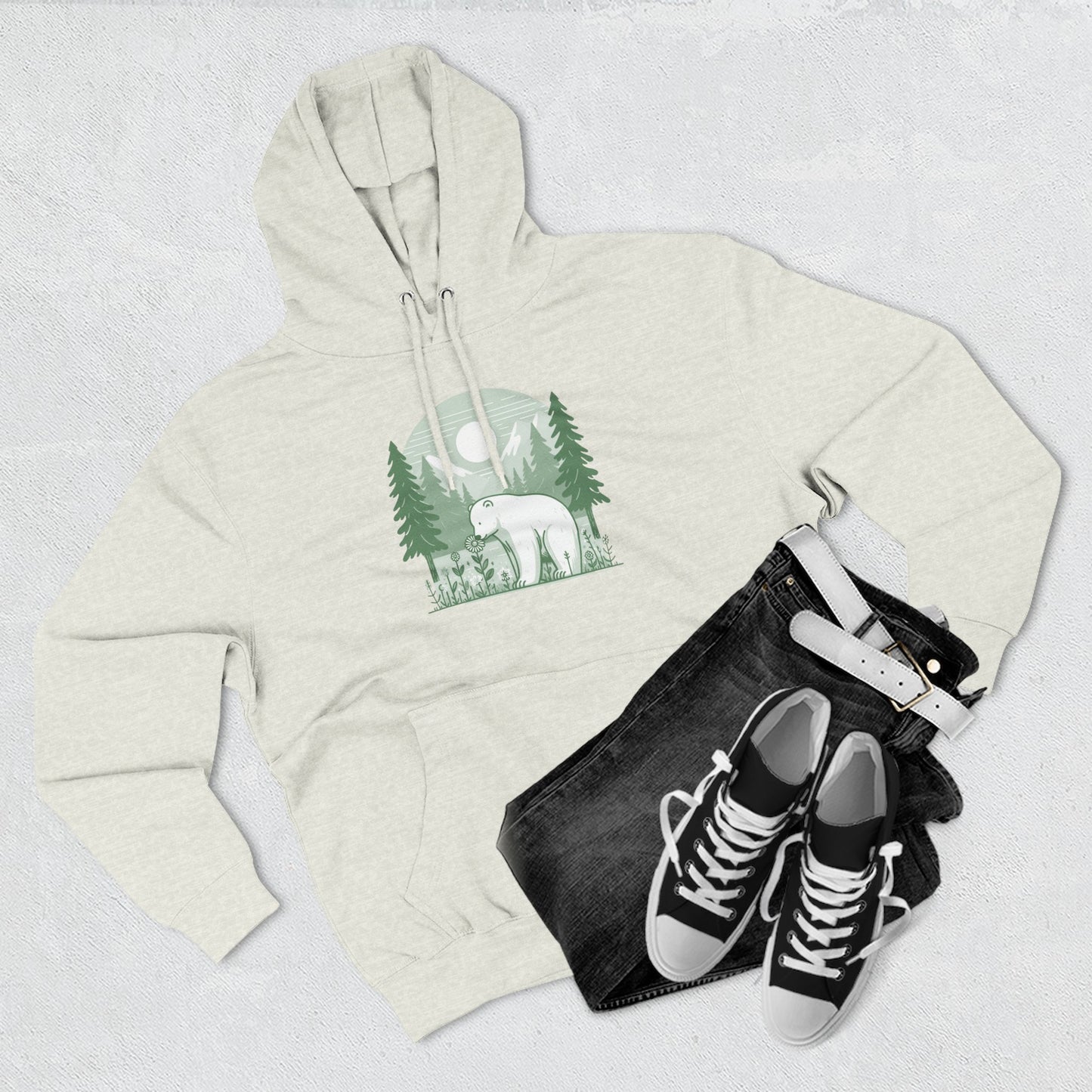 Polar Bear Forest Bloom Hoodie