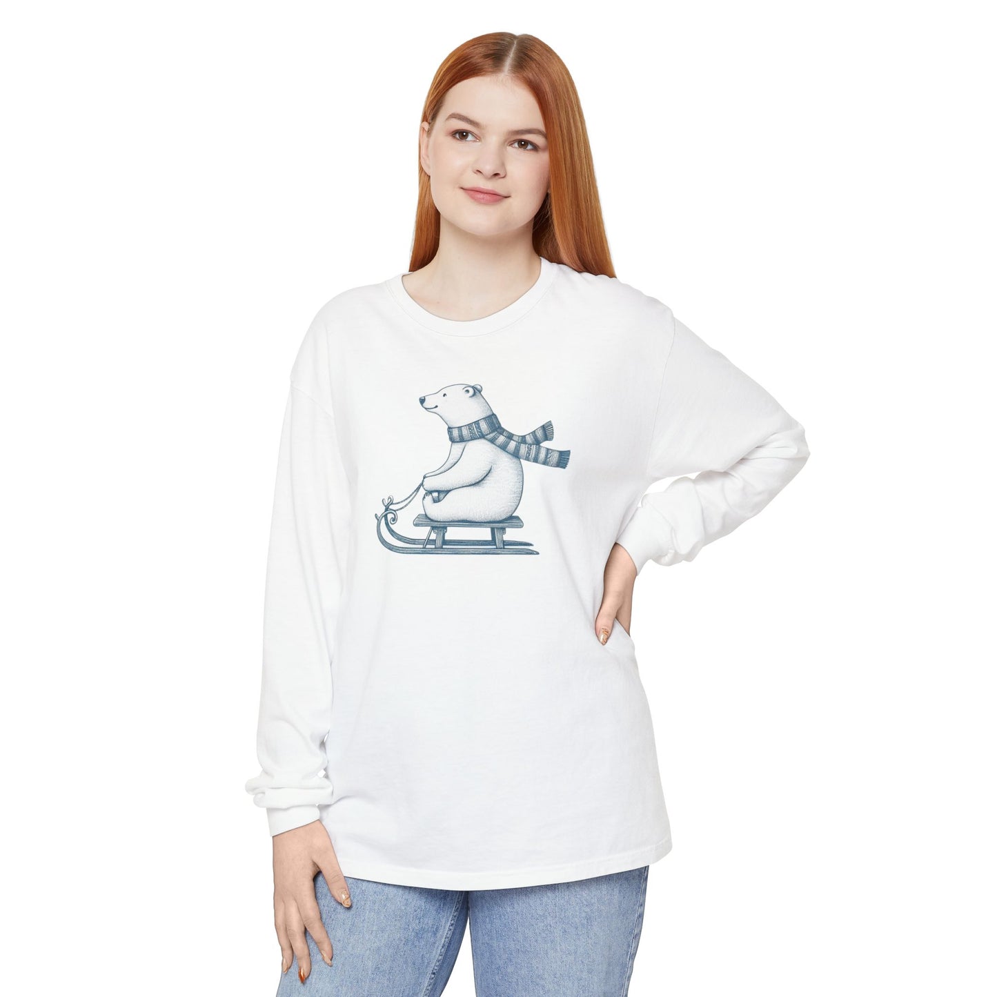 Sledding Polar Bear Heritage Long Sleeve | Polar Den Edition