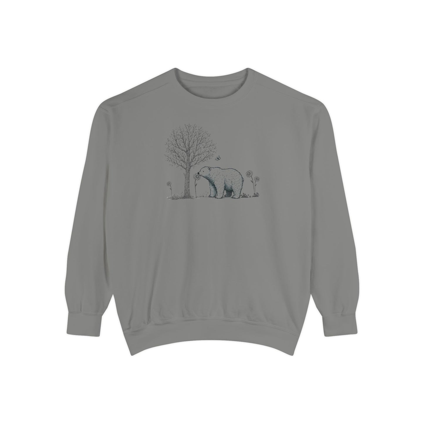 Wildflower Polar Bear Sketch Comfort Colors Sweatshirt