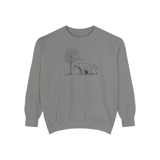 Wildflower Polar Bear Sketch Comfort Colors Sweatshirt