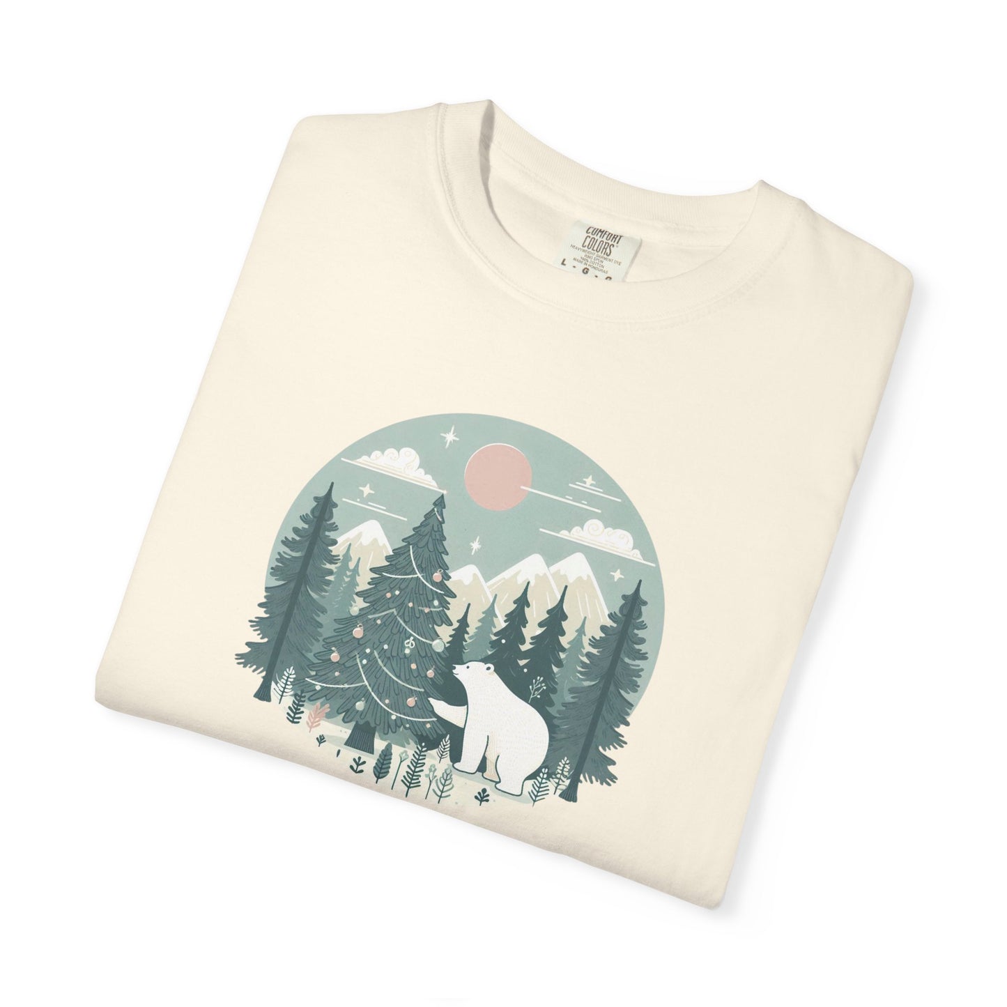 Winter Forest Polar Bear Comfort Colors Tee