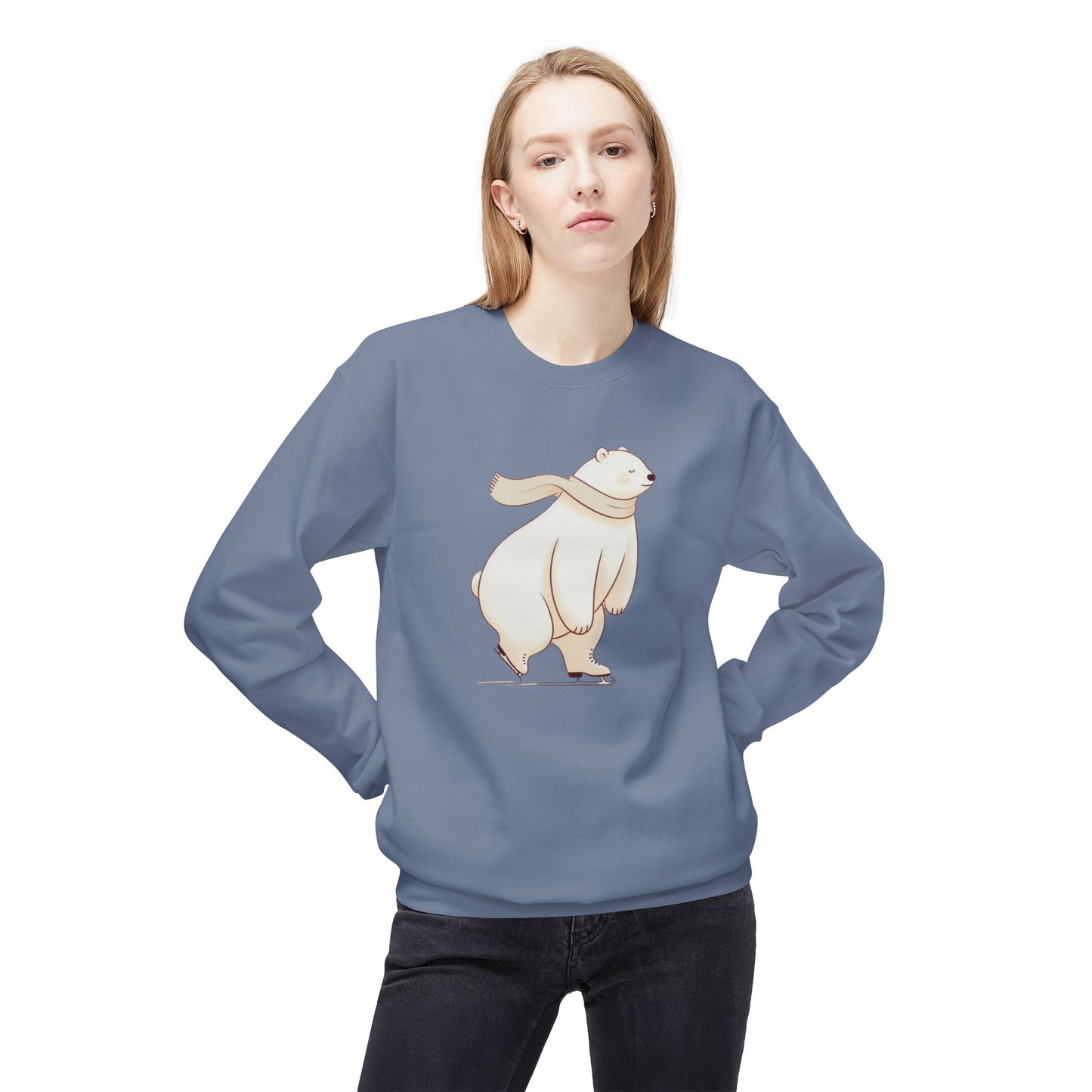 Soft Skating Polar Bear Winter Hoodie