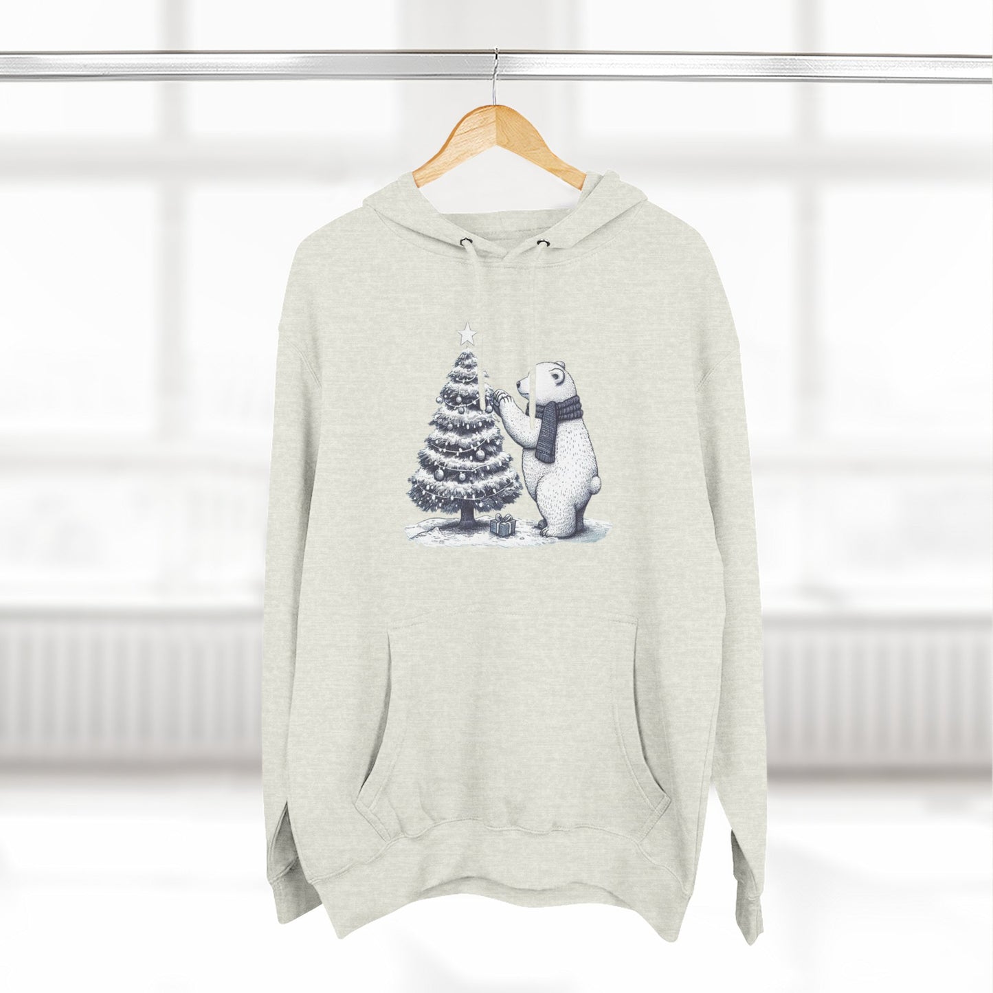 Vintage Polar Bear Christmas Tree Hoodie