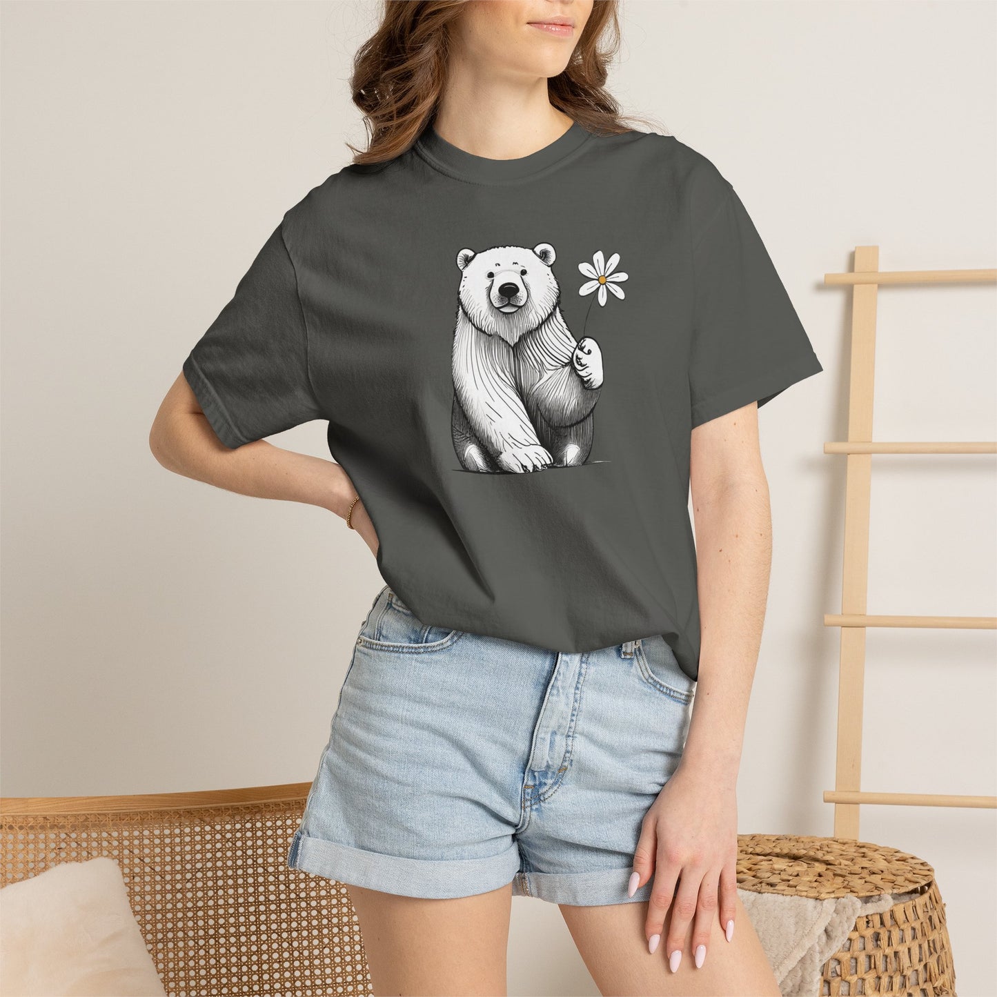 Wildflower Polar Bear Comfort Colors Tee