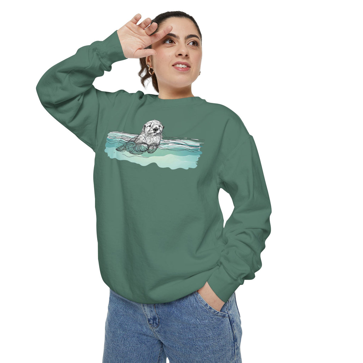 Sea Otter Sweatshirt | Otter in the Water Crewneck