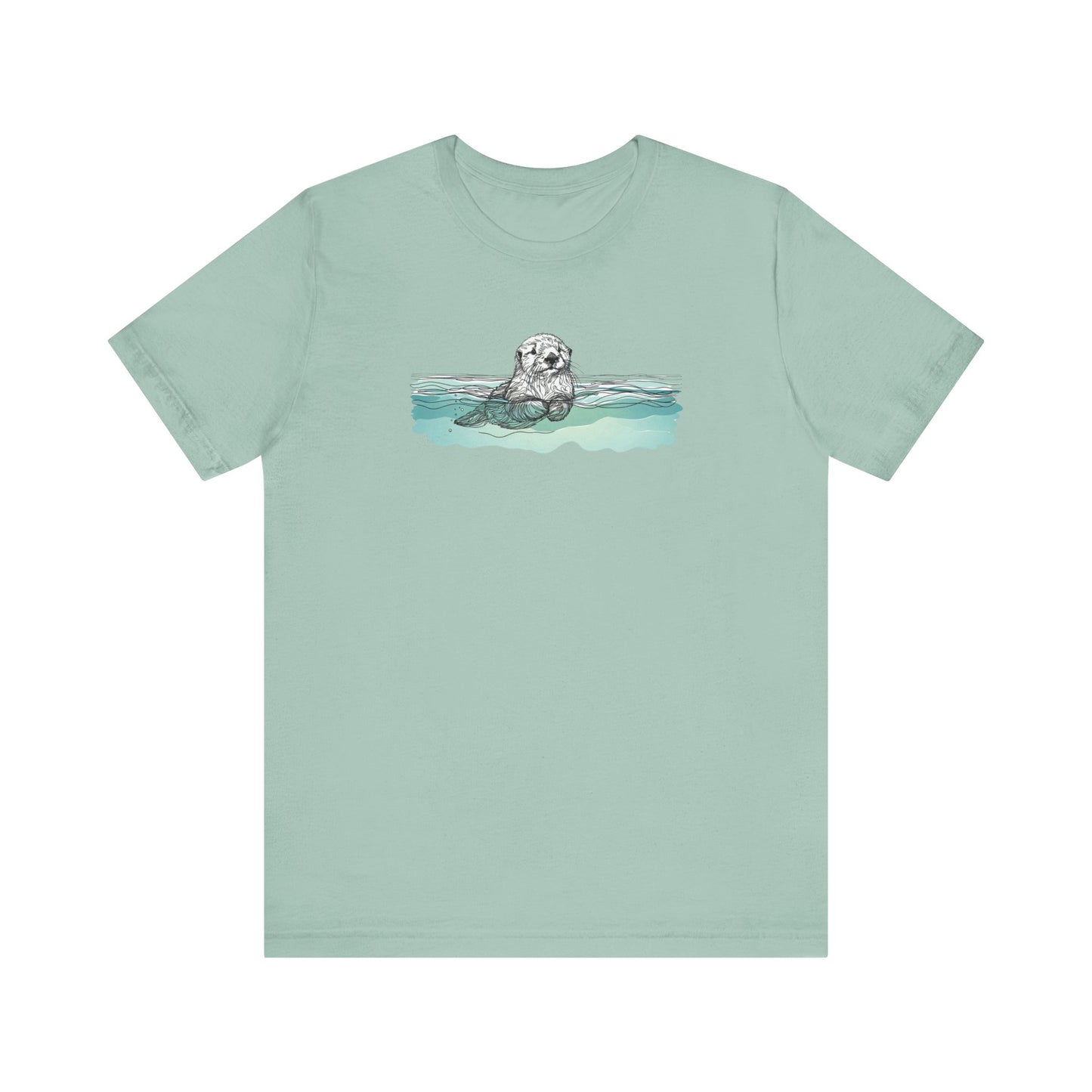 Floating Sea Otter Tee, Peaceful Ocean Graphic Shirt