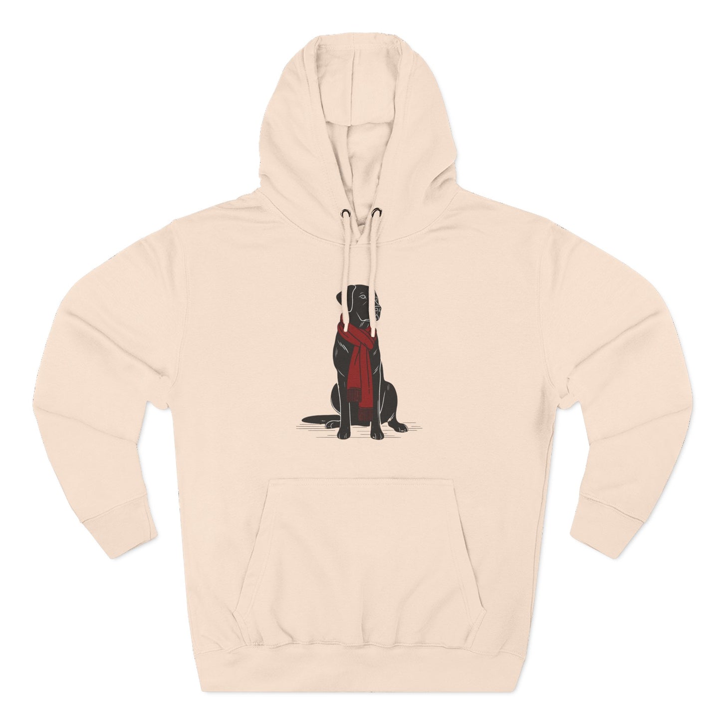 Black Lab Red Scarf Hoodie