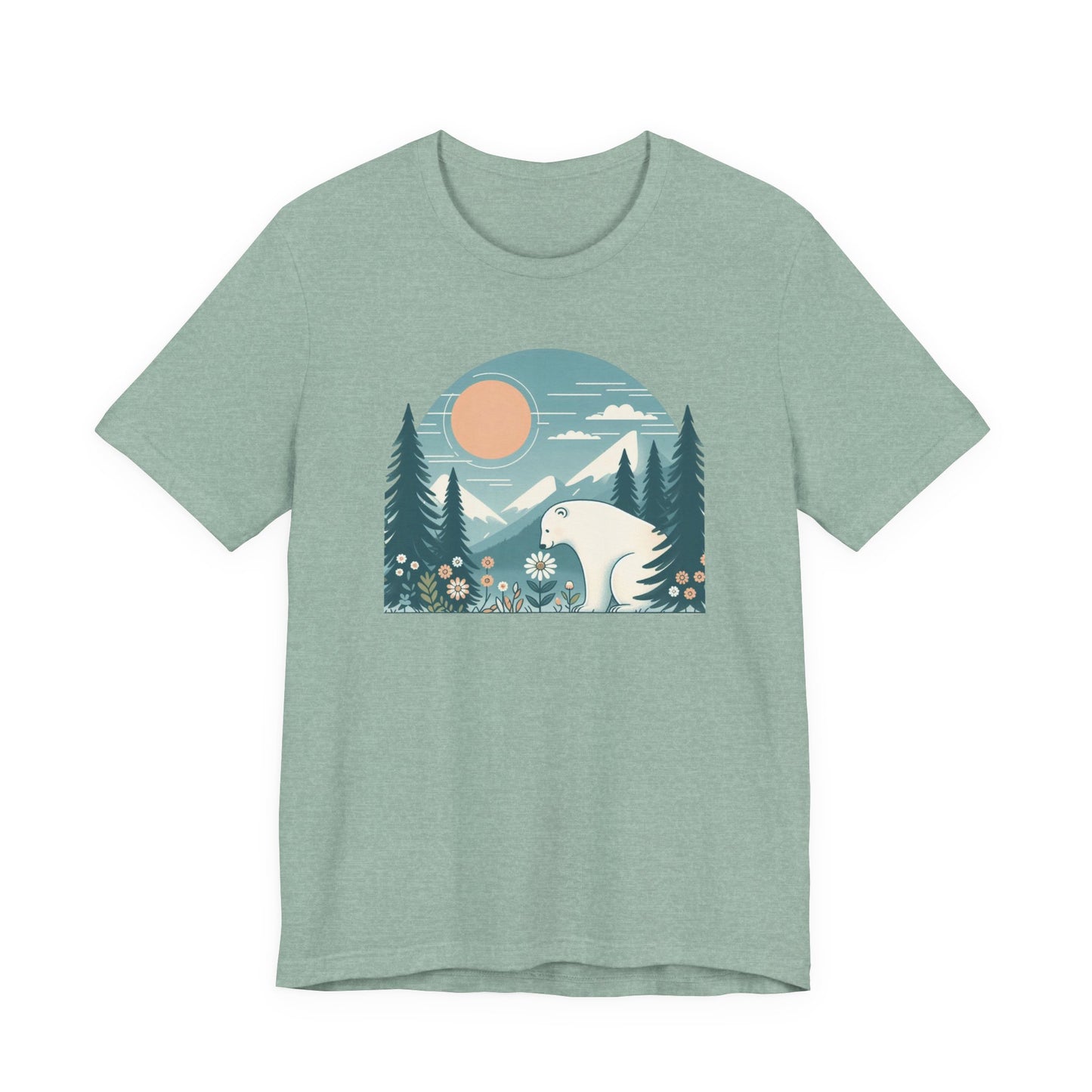 Polar Bear Mountain Nature Tee| Polar Bear Wildflower Graphic