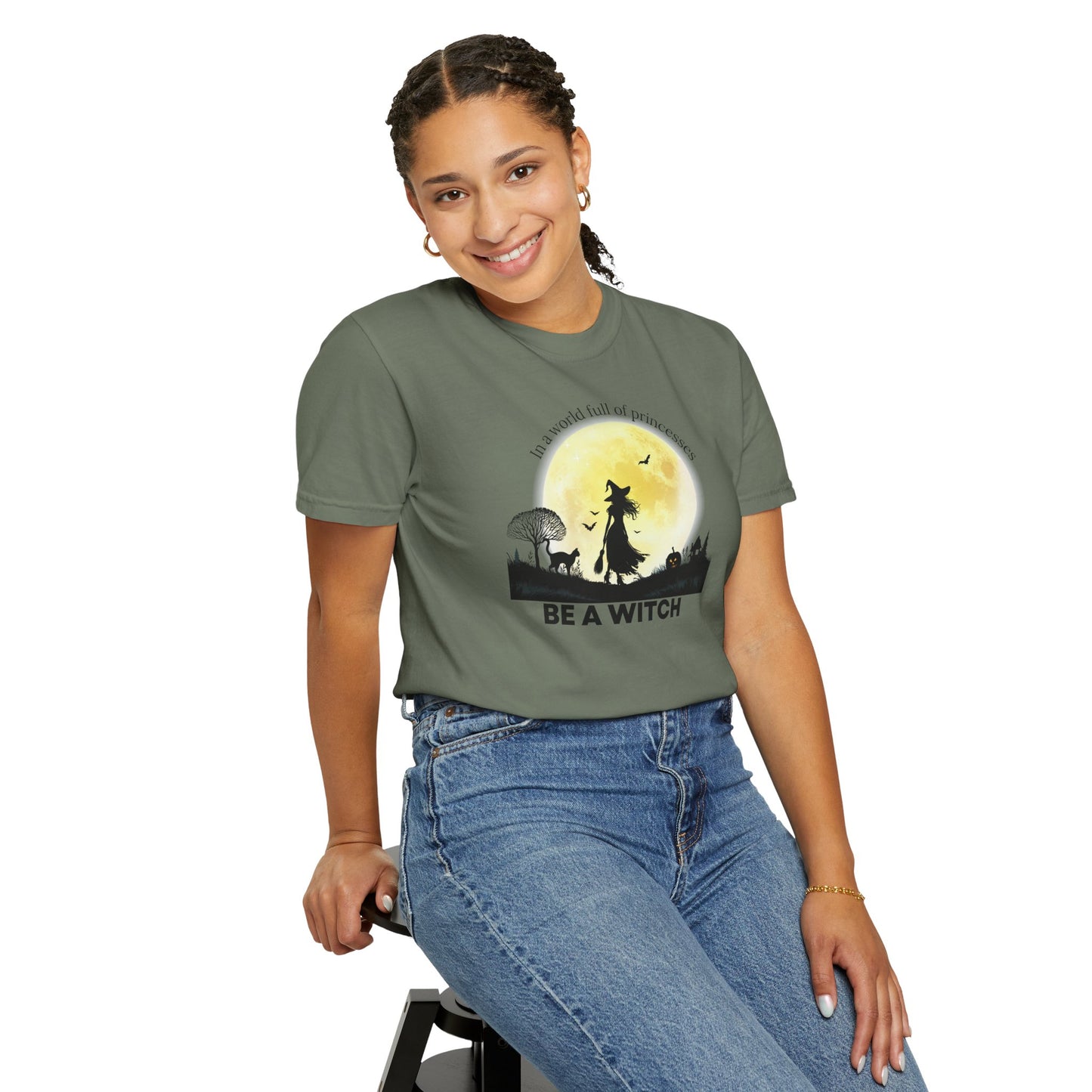 Be A Witch Celestial Moon Tee | Comfort Colors® Heritage Mystical Graphic Shirt