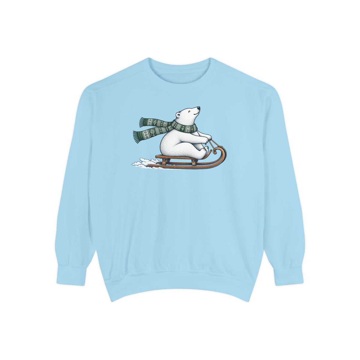 Sledding Polar Bear Sweatshirt | Cozy Winter Bear