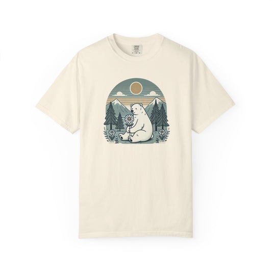 Vintage Polar Bear Wildflower Comfort Colors Tee