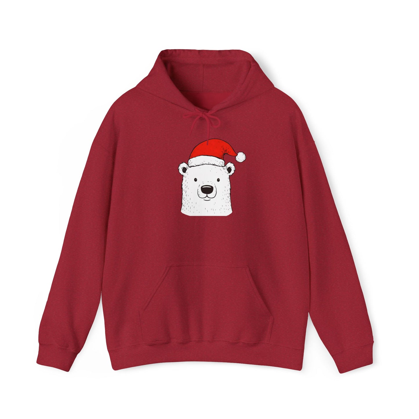 Cute Polar Bear Santa Hat Hoodie