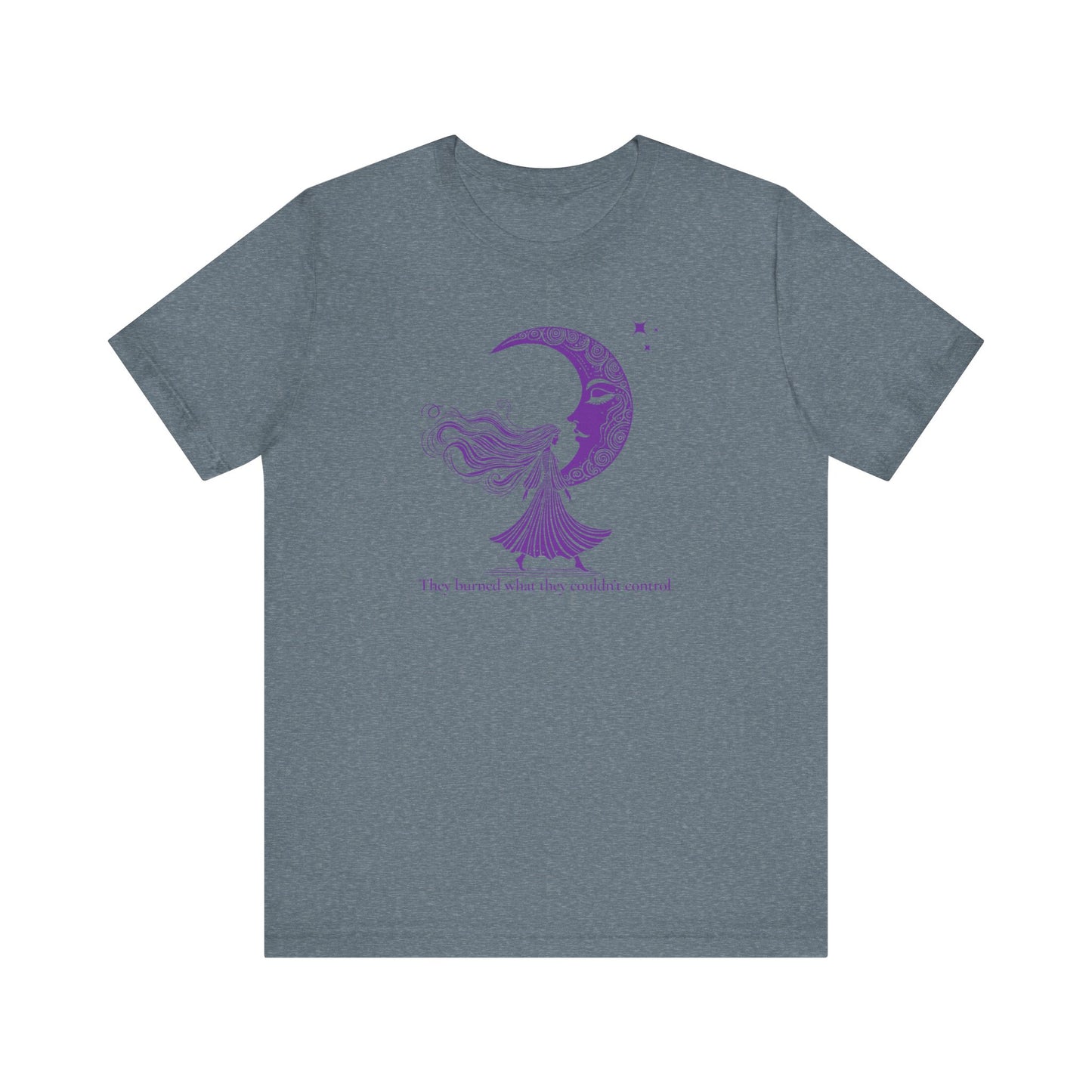 They Burned What They Couldn't Control Tee, Purple Moon Feminist Shirt