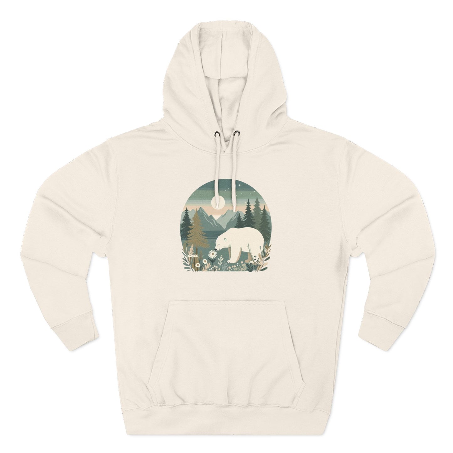 Moonlit Meadow Polar Bear Hoodie