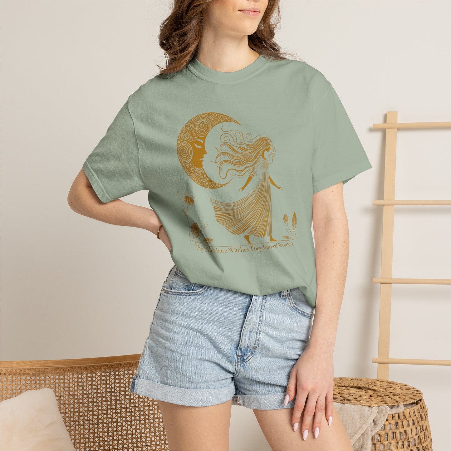 They Didn't Burn Witches They Burned Women Comfort Colors Graphic T-Shirt |  Moon Goddess Tee