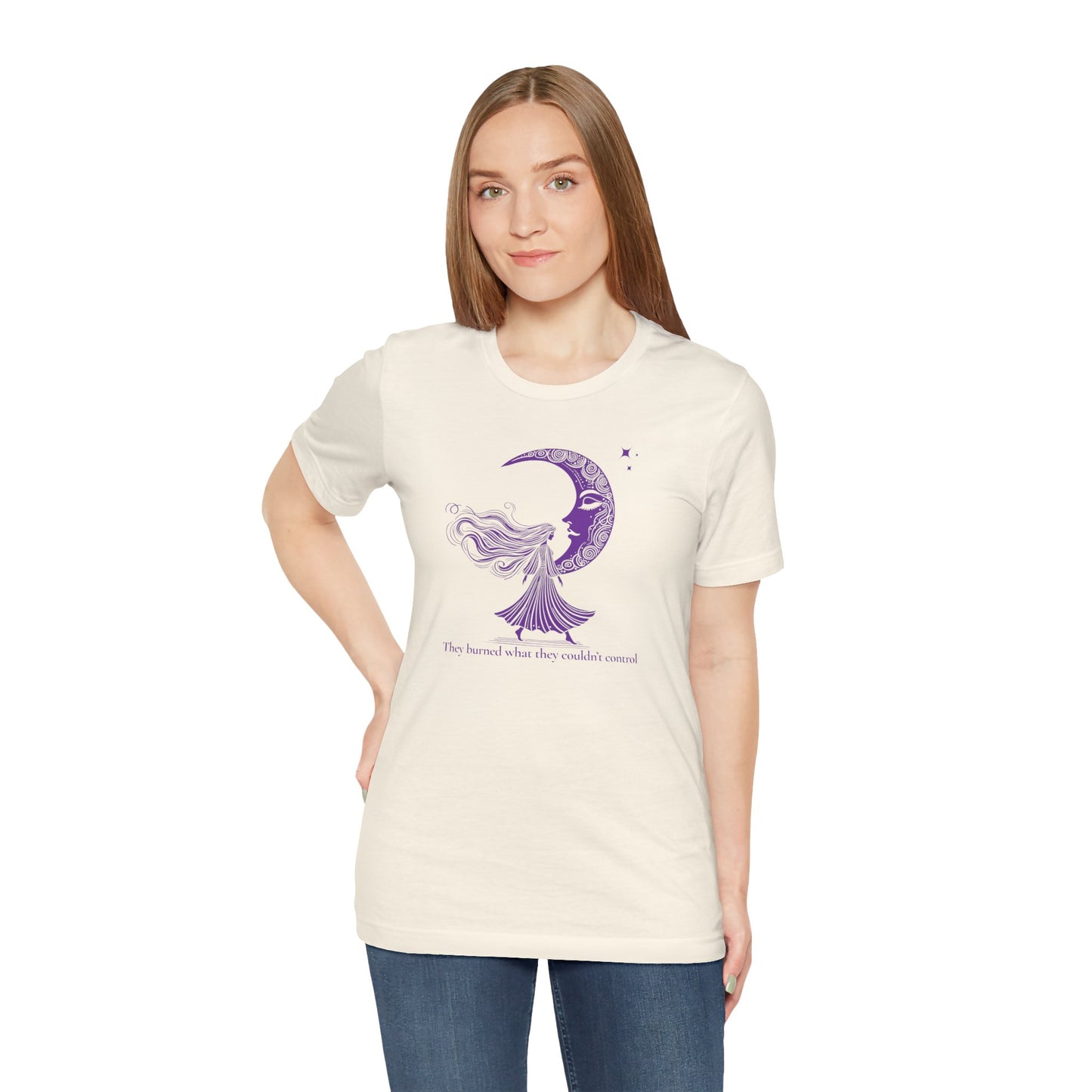 They Burned What They Couldn't Control Tee, Purple Moon Feminist Shirt