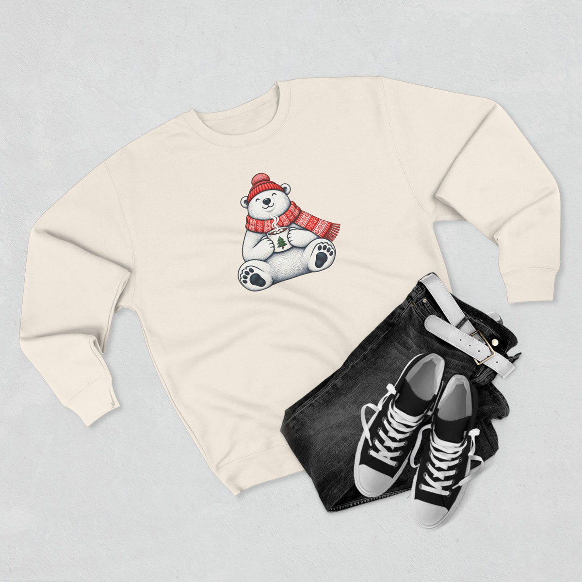 Cozy Cocoa Polar Bear Christmas Crewneck Sweatshirt