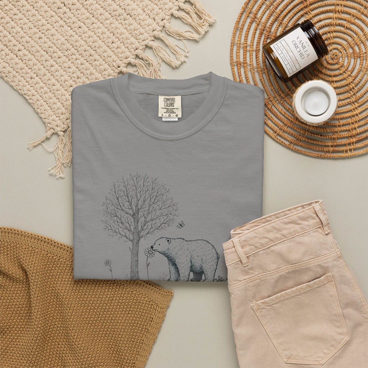 Wildflower Polar Bear Comfort Colors Tee