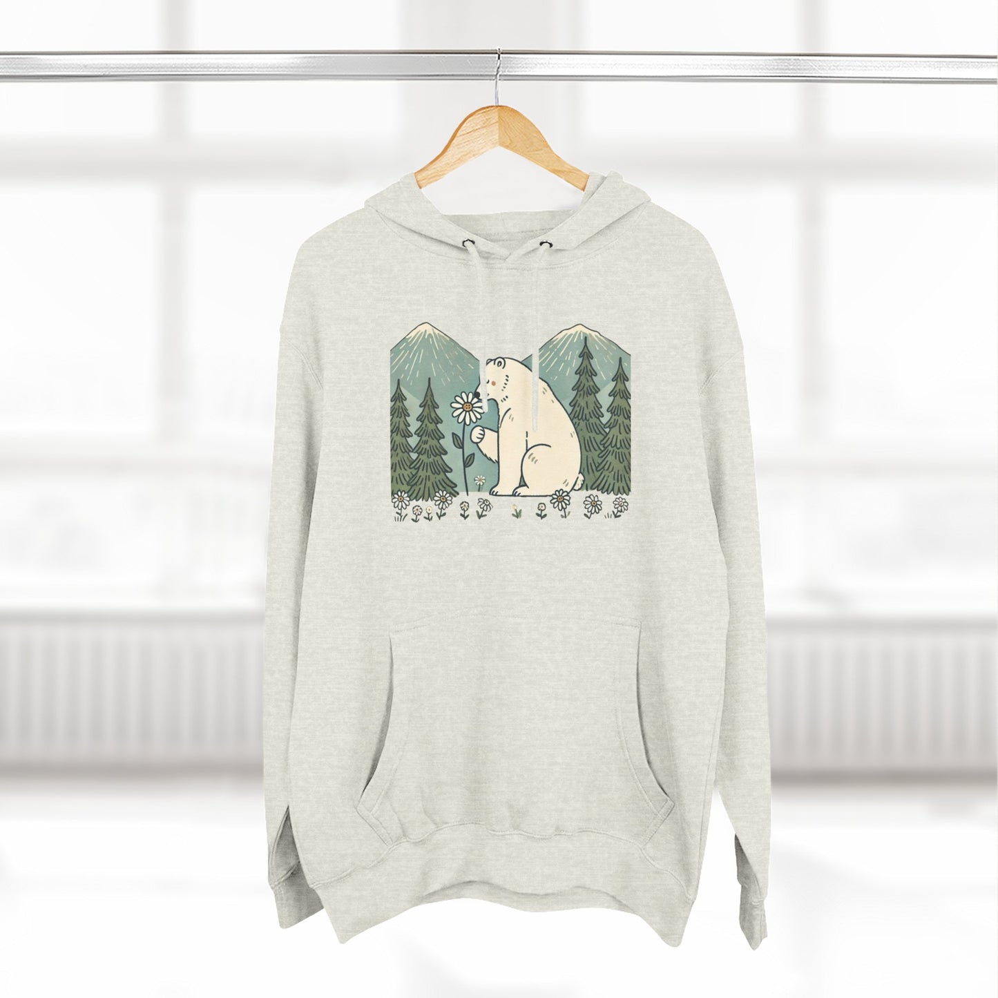 Wildflower Polar Bear Hoodie