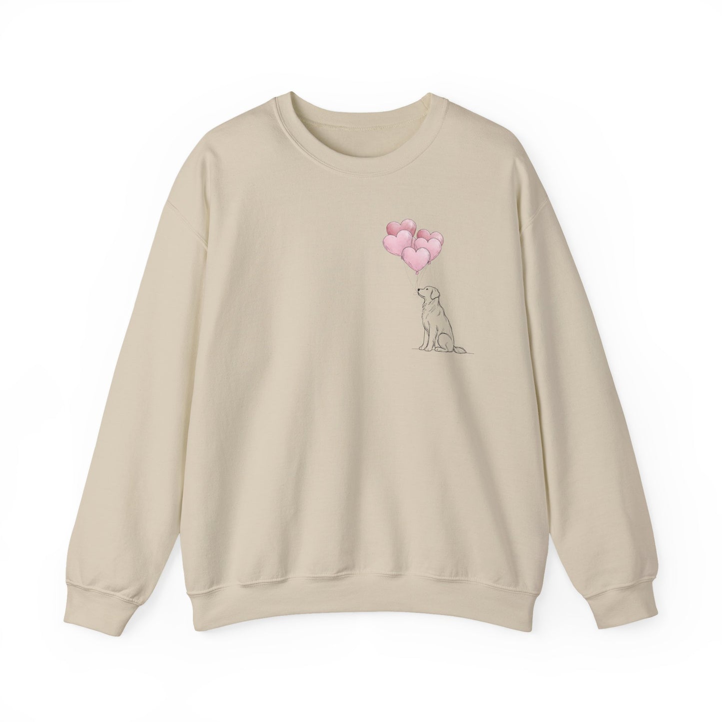 Golden Heart Balloon Sweatshirt | Minimalist Pup Edition