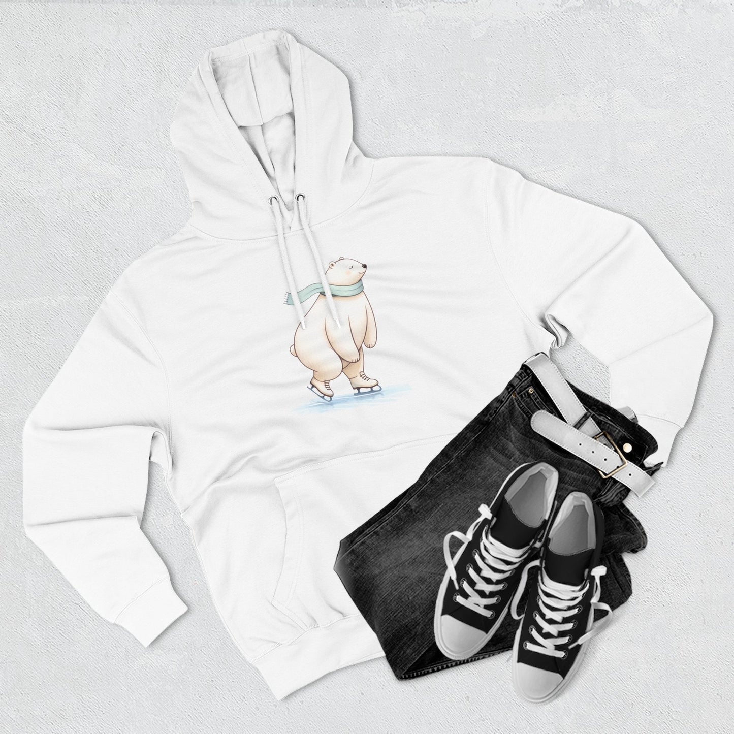 Ice Skating Polar Bear Hoodie