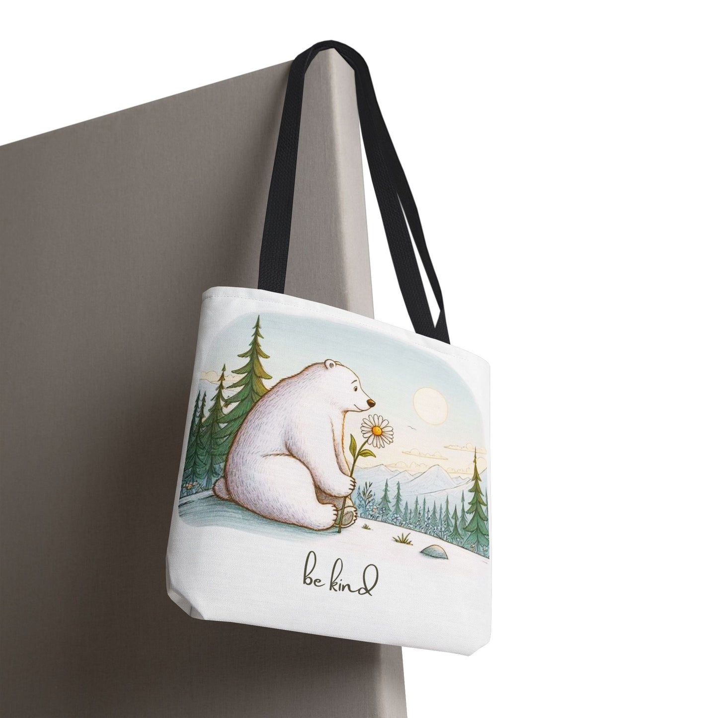 Be Kind Polar Bear Tote Bag Double Sided Print
