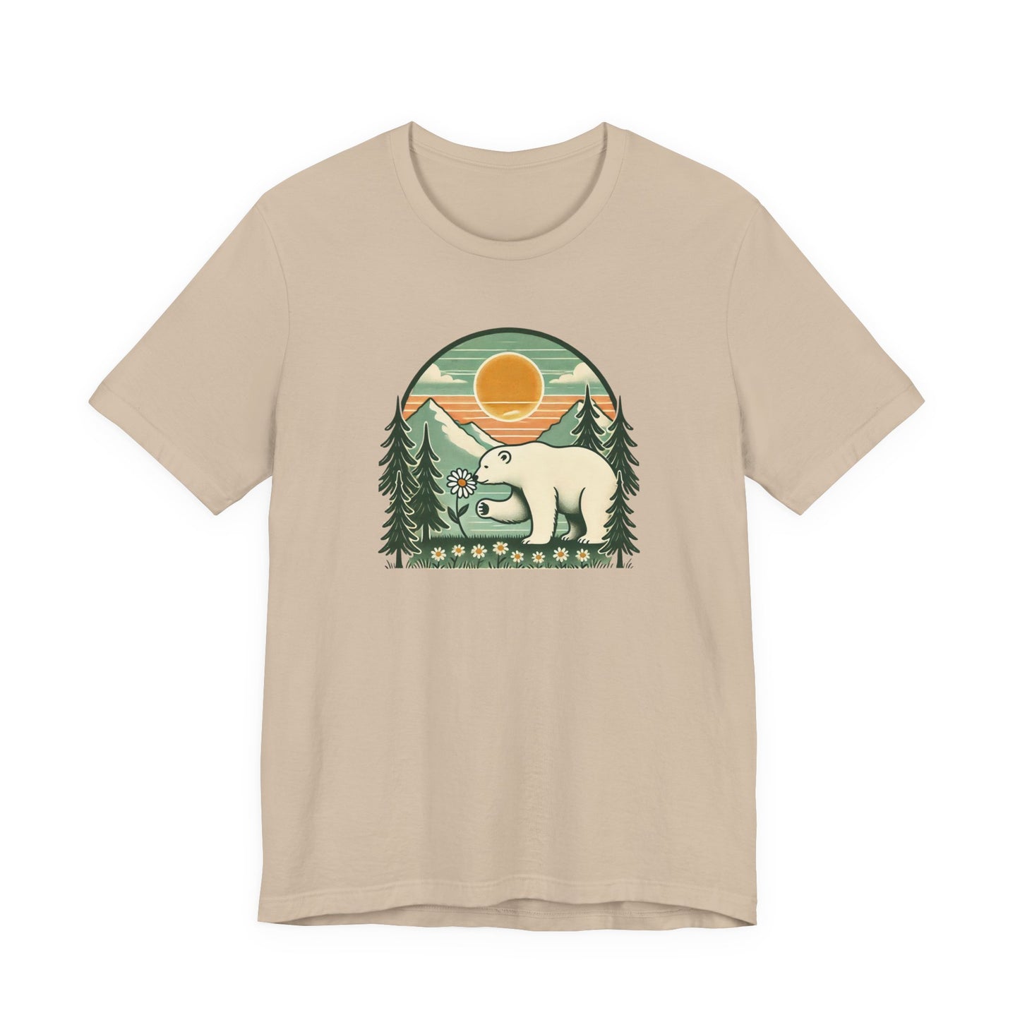 Polar Bear Daisy Tee | Nature Graphic T-Shirt
