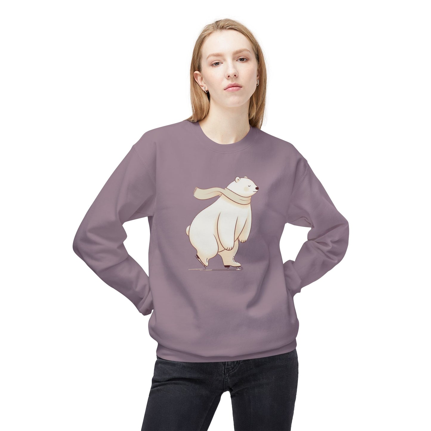 Soft Skating Polar Bear Winter Hoodie