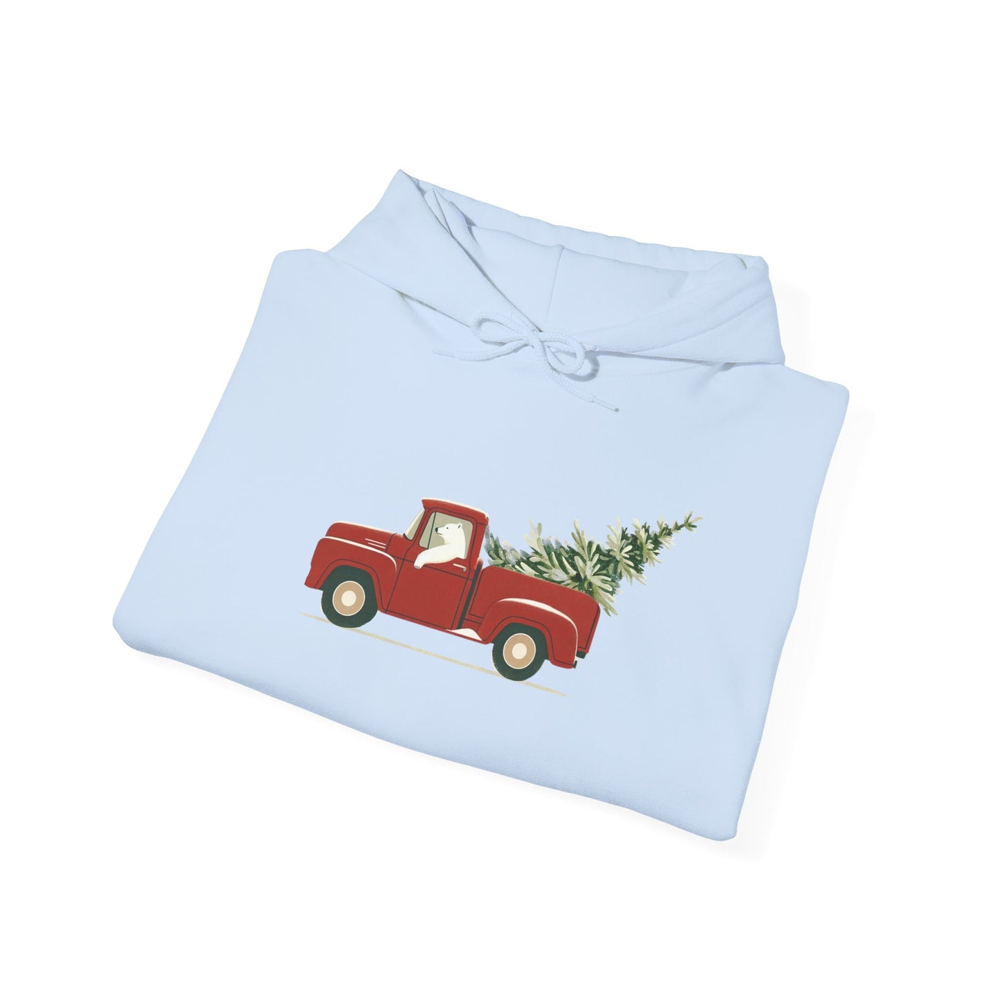 Polar Bear Christmas Truck, Heavyweight Hoodie