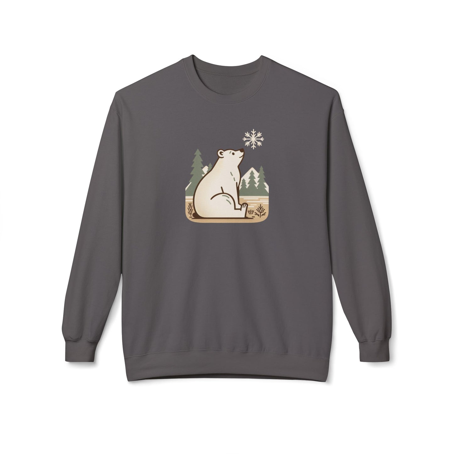 Peaceful Polar Bear Sweatshirt, Cozy Unisex Crewneck