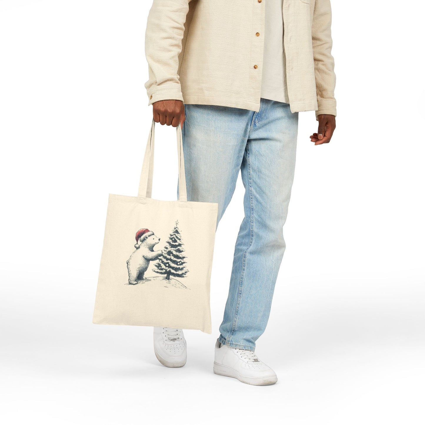 Polar Bear Christmas Tree Tote Bag