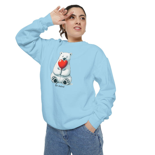 Be Mine Polar Bear Comfort Colors Sweatshirt