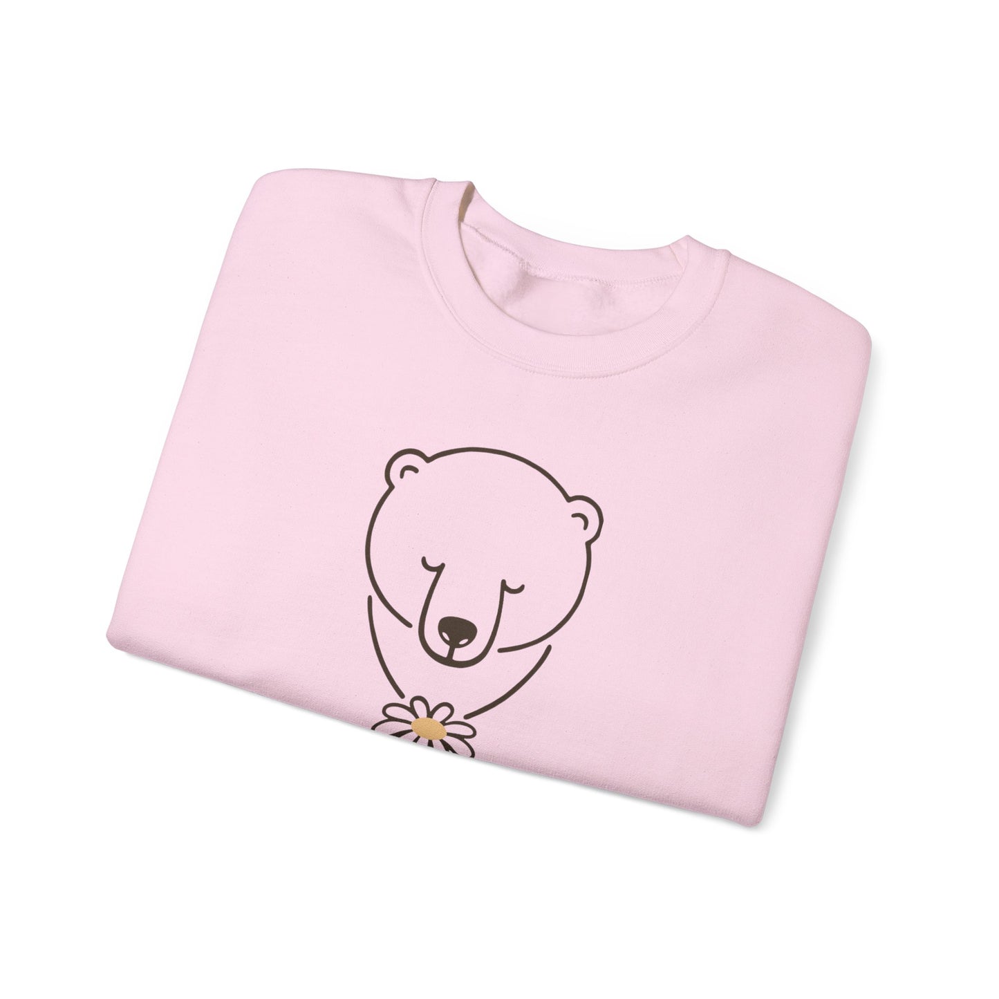 Polar Bear Wildflower Sweatshirt | Minimalist Nature Graphic