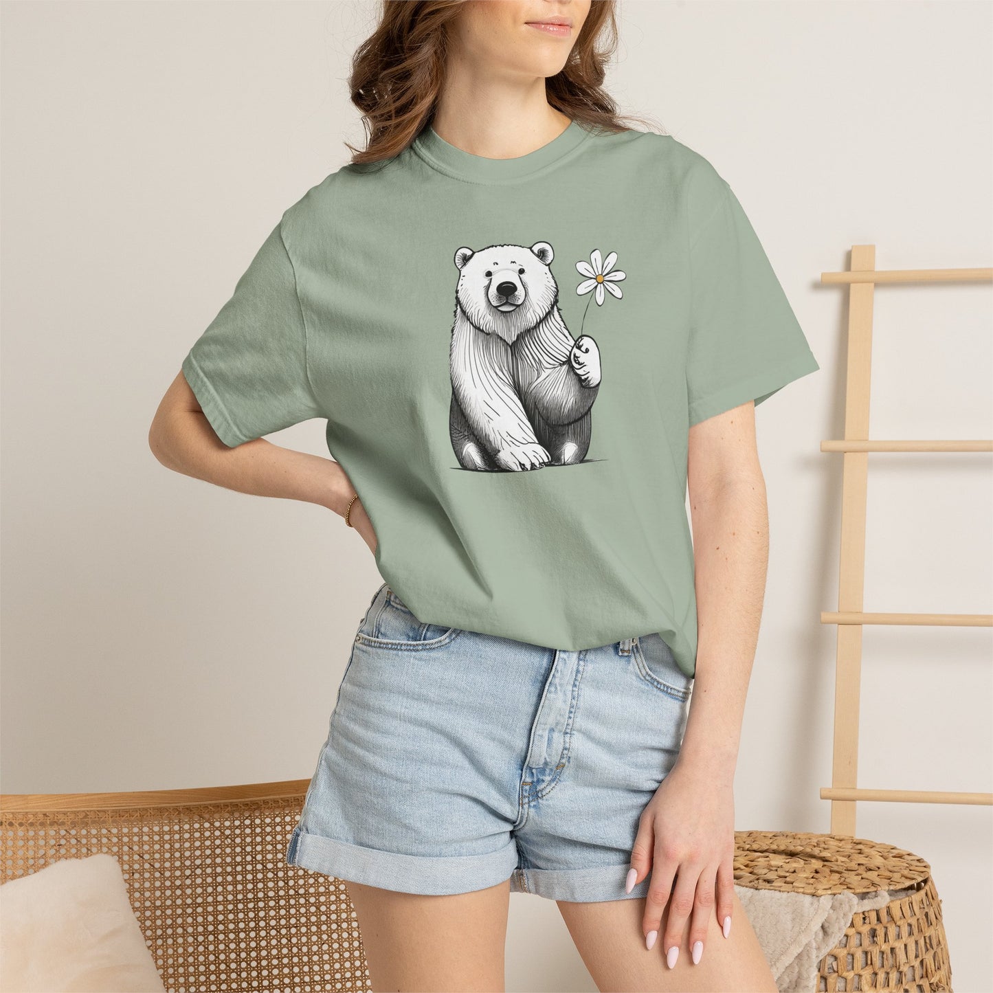 Wildflower Polar Bear Comfort Colors Tee