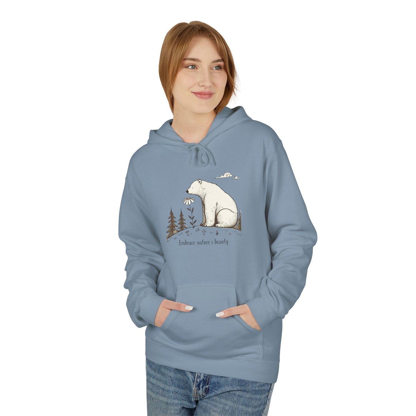 Polar Bear Nature Hoodie | Midweight Unisex Hoodie