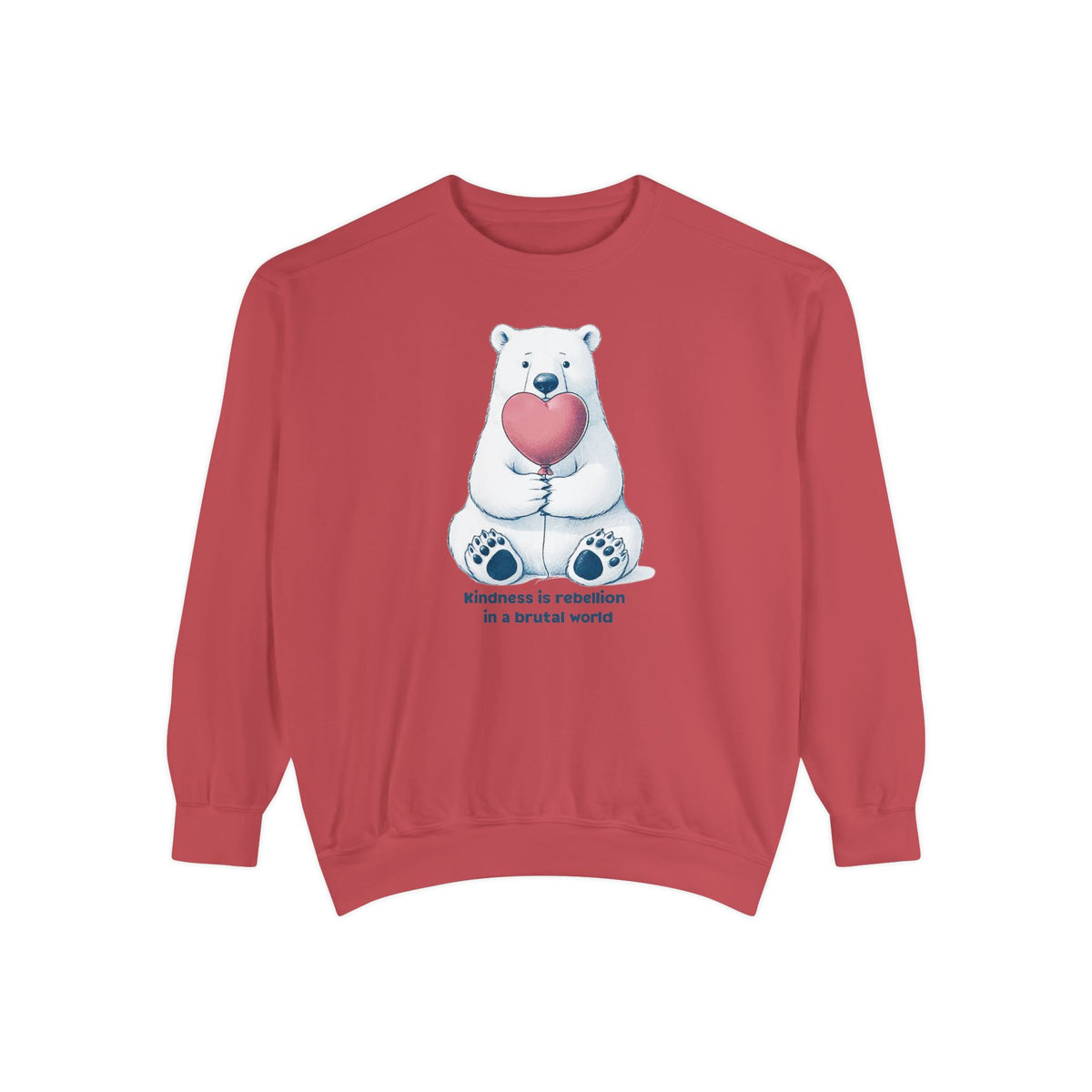 Kindness Is Rebellion Polar Bear Sweatshirt | Heart Graphic