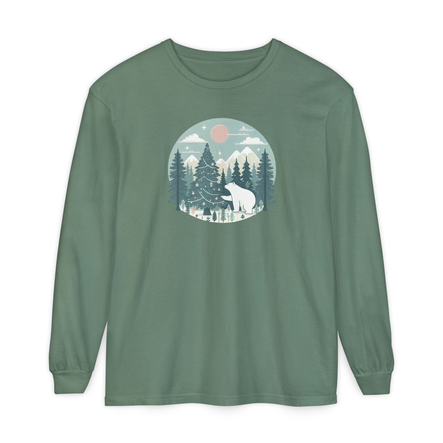 Festive Forest Polar Bear Long Sleeve | Holiday Den Edition