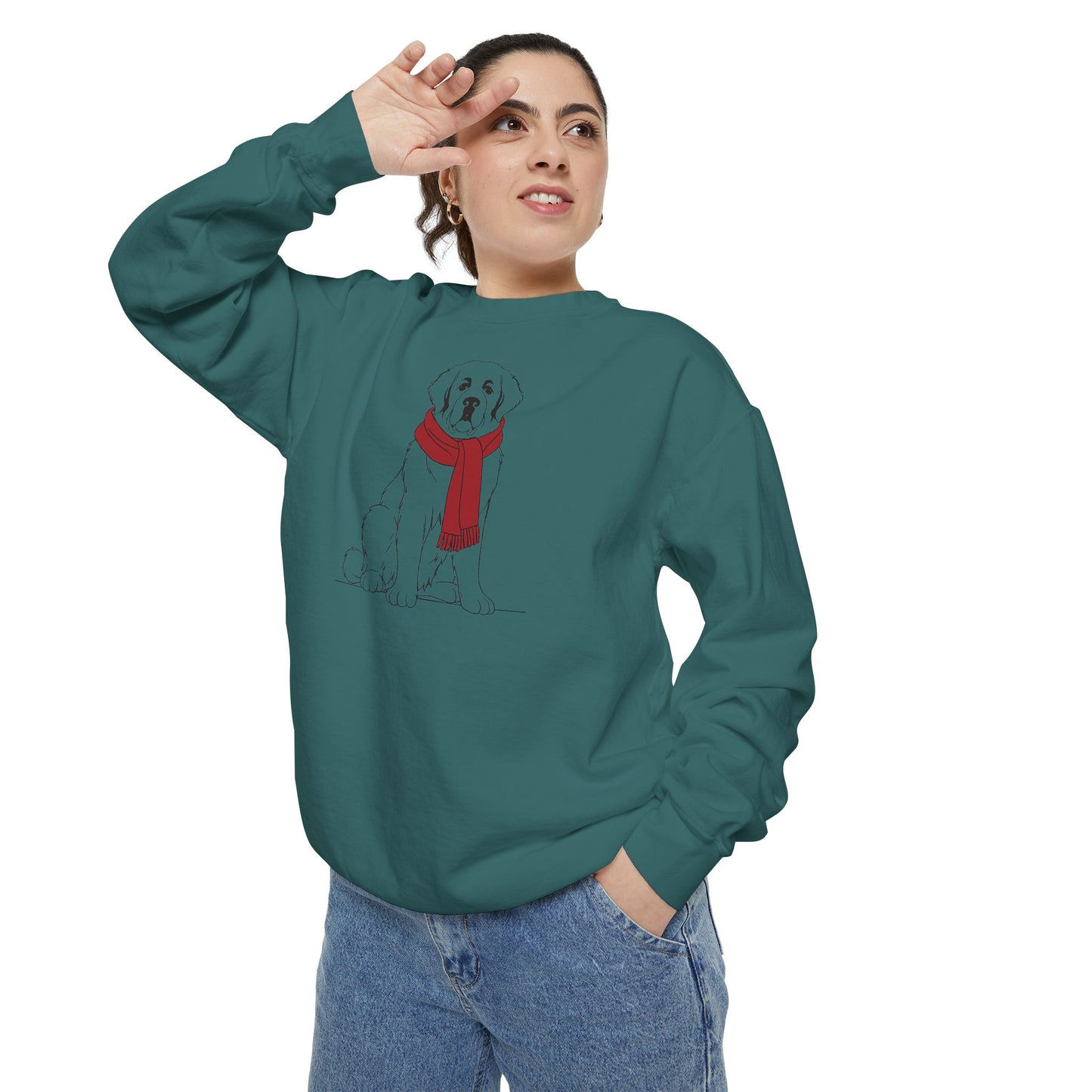 Great Pyrenees Winter Scarf Sweatshirt