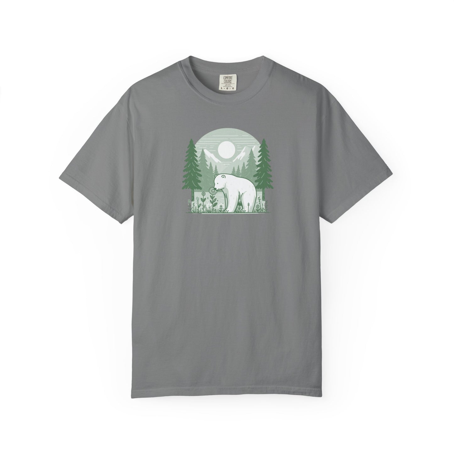 Polar Bear Forest Bloom Comfort Colors Tee